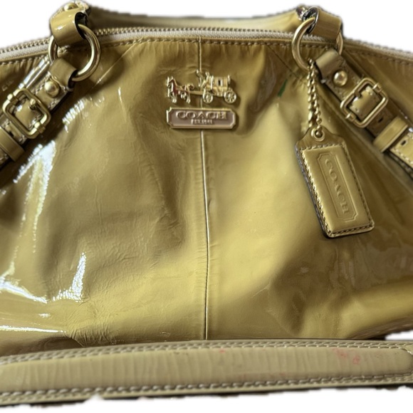 Vintage COACH Patent Leather Satchel | Handbag | Golden Mustard Yellow 🔥🔥 - Picture 4 of 16